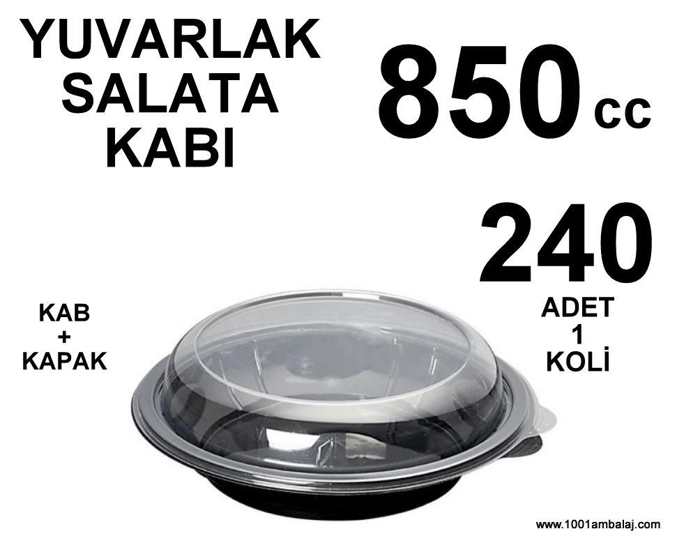 Yuvarlak Salata kabı kapaklı 850 Cc 240 Adet 1 Koli