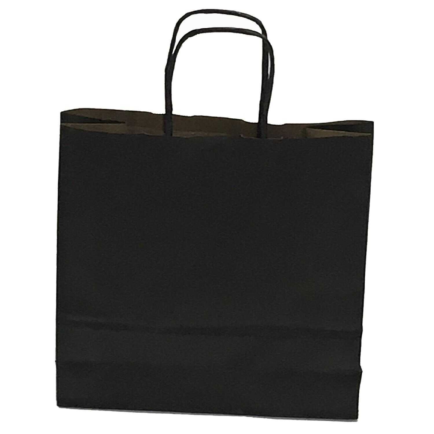 Kraft kağıt Çanta 19X8X24 Cm Siyah 50 Adet