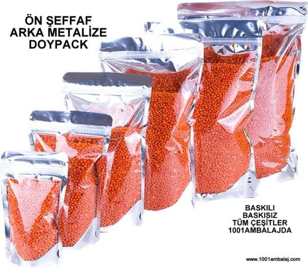 11X18,5 Cm Şeffaf Metalize Renk Doypack Torba /54/
