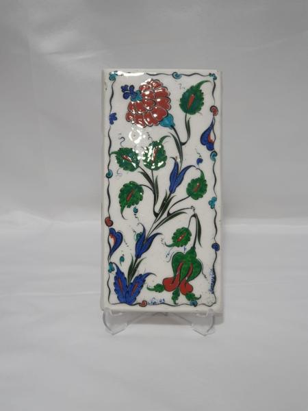 Usta İmzali 30 Yillik Seramik Üzerine El Boyamasi Karanfil Desen Aoa Ölçü 23X11Cm