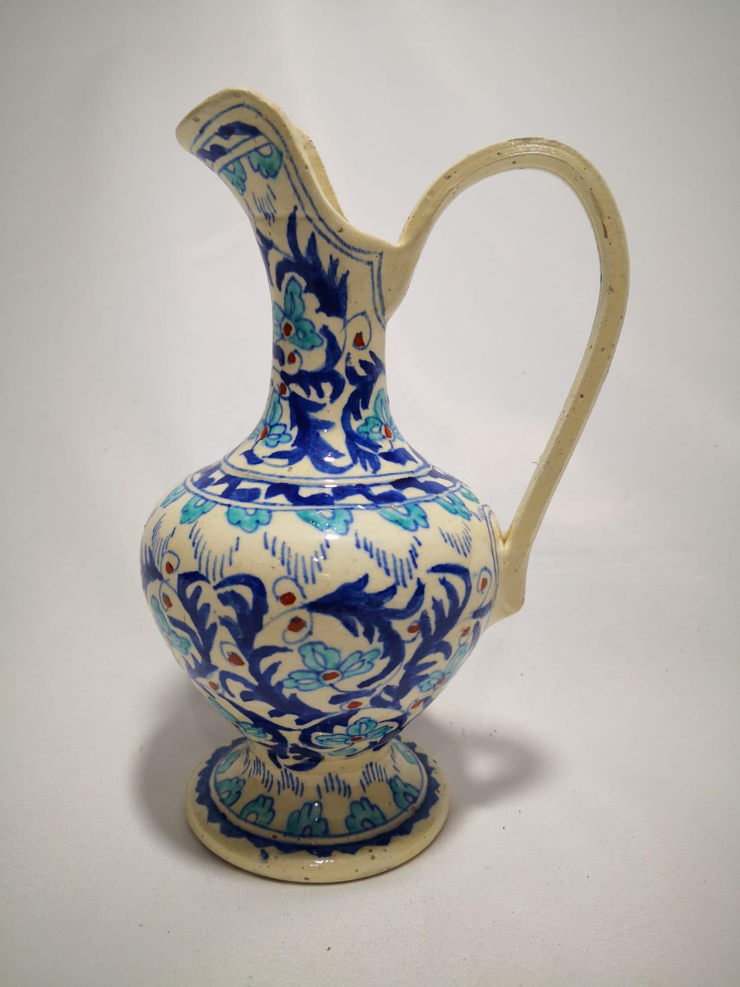 Orta Boy Seramik El Boyamali İbrik Aoa Ölçü 10X14Cm 20Cm Yüksekliği