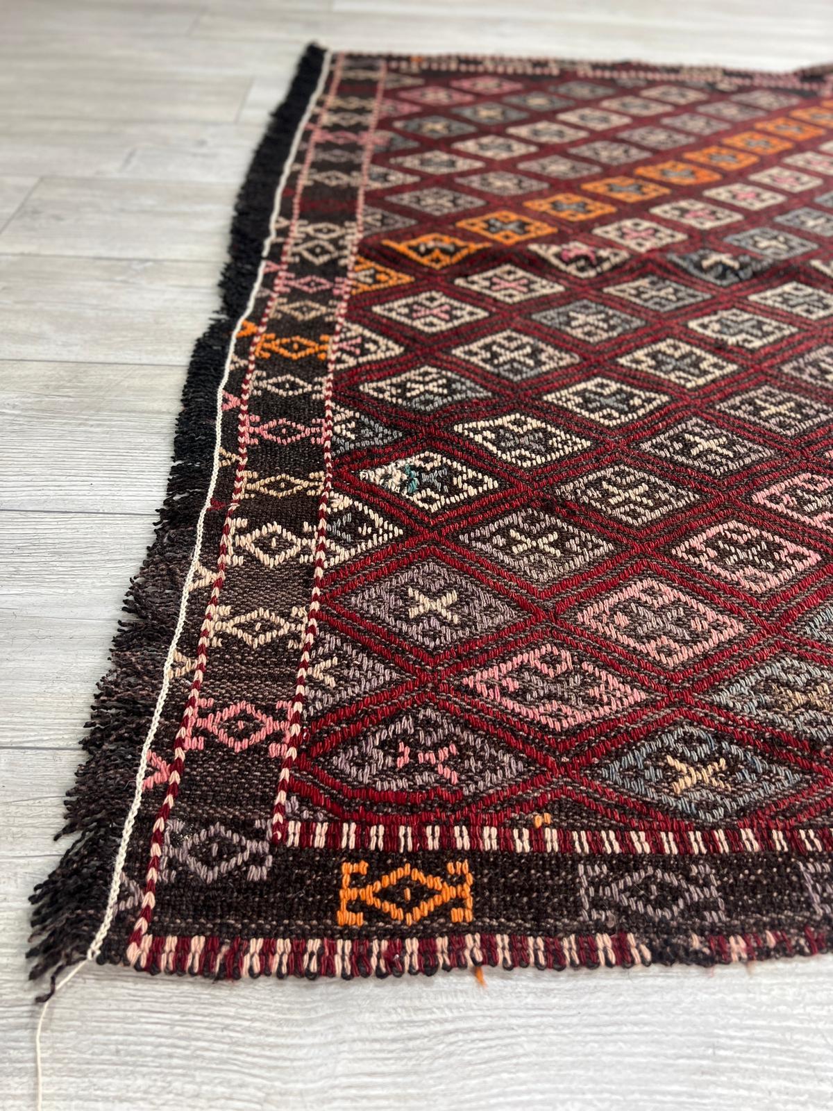 El Dokumasi Halı Kilim Yolluk Paspas Ölçü 170X136 Cm