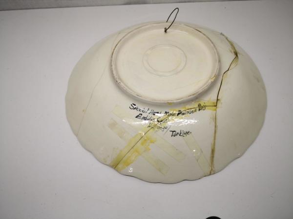 Endülüs Çini El Yapimi Kütahya Porselen Duvar Süsü Aoa Ölçü 32,5 Cm Çapi