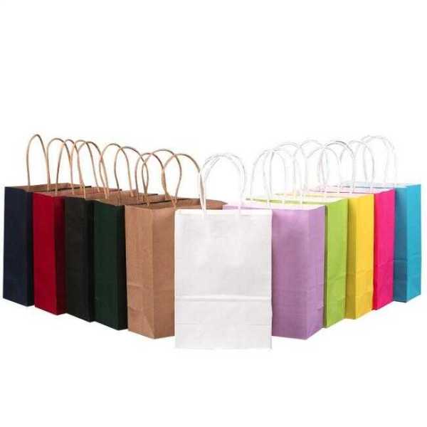 Kraft kağıt Çanta 25X12X31 Cm Kırmızı 100 Adet