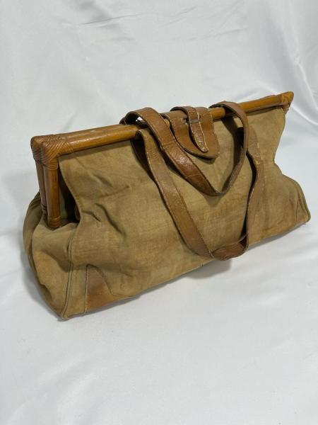 Vintage Bambu Sapli Kanvas Çanta Aoa Ölçü Bambu Kisim 40Cm