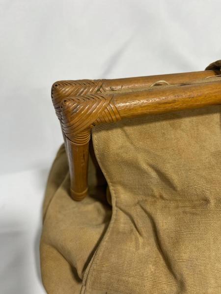 Vintage Bambu Sapli Kanvas Çanta Aoa Ölçü Bambu Kisim 40Cm