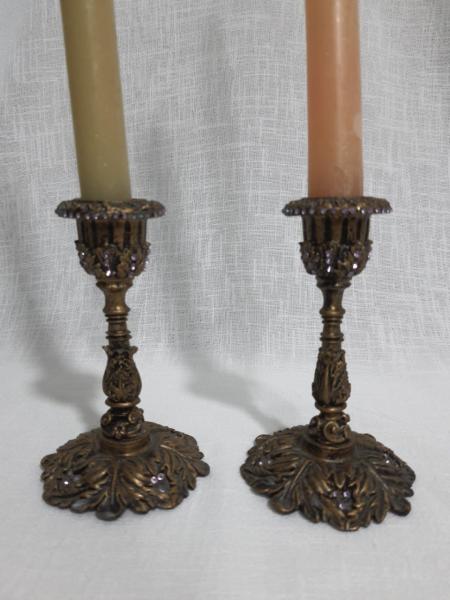 İkiz Vintage Sari Metal Mumluk Aoa Ölçü 8Cm Çapi 13Cm Yüksekliği