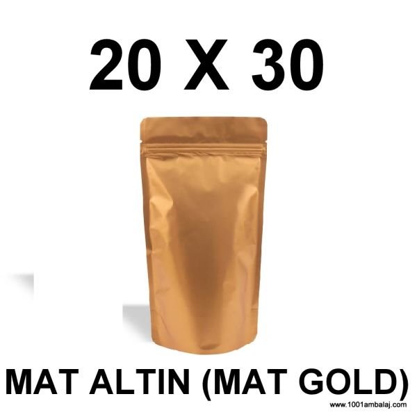 20X30 Cm Mat Gold Renk Doypack Torba /28/