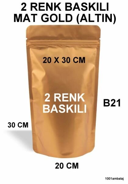 20X30 Cm Mat Gold Renk Doypack Torba /28/