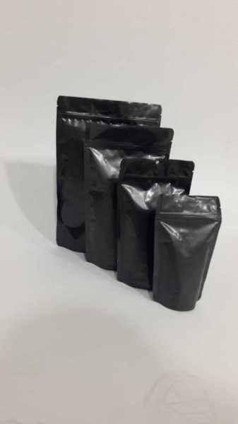 20X30 Cm Mat Siyah 100 Adet Kilitli Doypack Torba 1000 Gr /69/