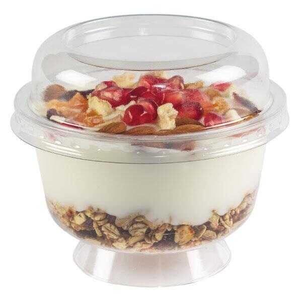 Ayakli Kase + Bombe Kapak 200 Ml Şeffaf Polistiren 25 Adet