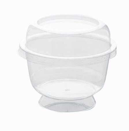 Ayakli Kase + Bombe Kapak 200 Ml Şeffaf Polistiren 25 Adet