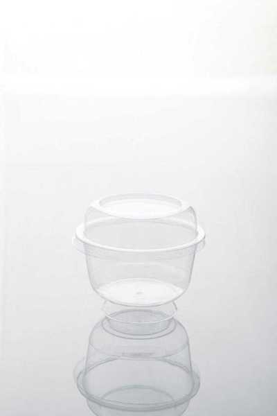 Ayakli Kase + Bombe Kapak 200 Ml Şeffaf Polistiren 25 Adet