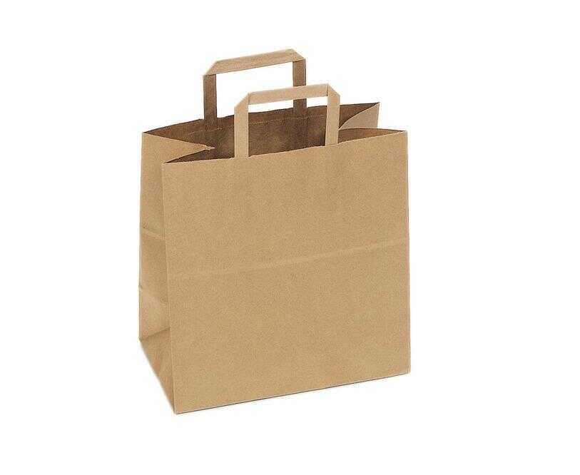 Kraft kağıt Çanta 22X12X29 Cm Flat Sapli 250 Adet (1 KOLİ)