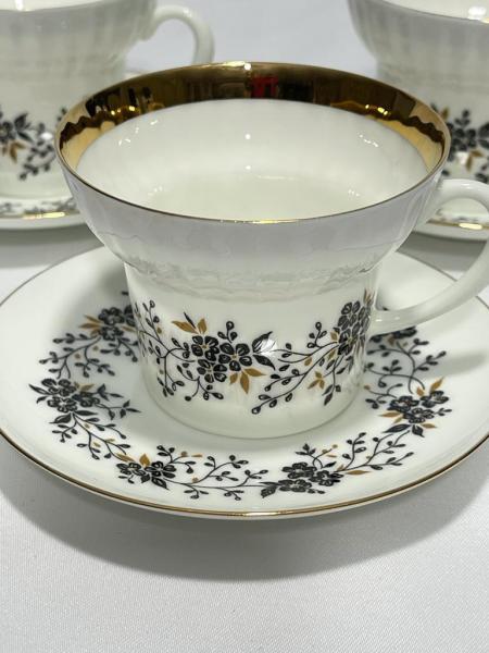 El Yapimi Kemik Çini Üstü Sirli Çikartma Yaldızli Çay Seti Aoa Ölçü 12X15Cm
