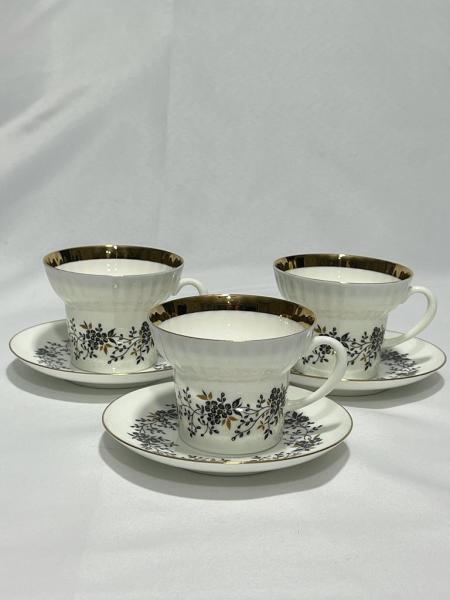 El Yapimi Kemik Çini Üstü Sirli Çikartma Yaldızli Çay Seti Aoa Ölçü 12X15Cm