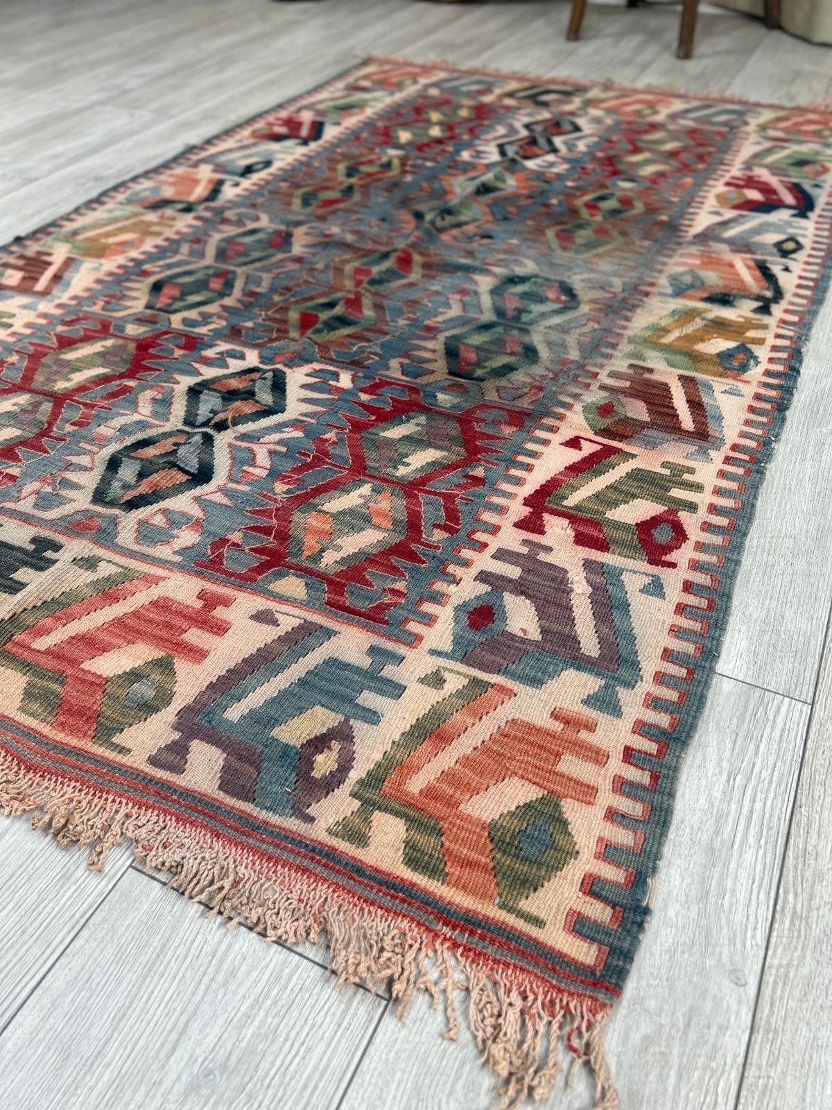 El Dokumasi Halı Kilim Yolluk Paspas Ölçü 183X113 Cm