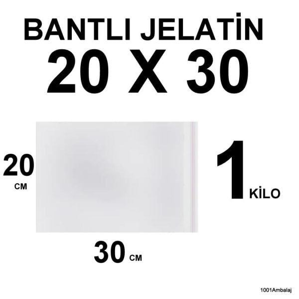 Bantlı Jelatin Torba 20X30 Cm 1 Kilo 1001 Ambalaj