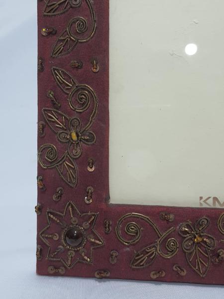 Nostaljik Cam Boncuk Ve Pul İşlemeli Çerçeve Aoa Ölçü 23,5X18Cm