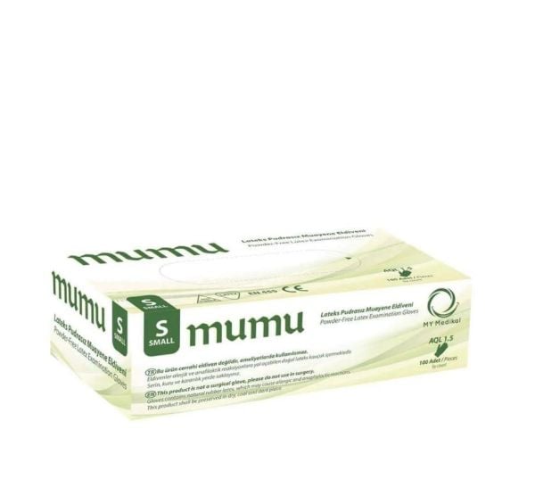 Mumu Pudrasiz Latex Küçük Boy Beyaz Eldiven 1 Paket