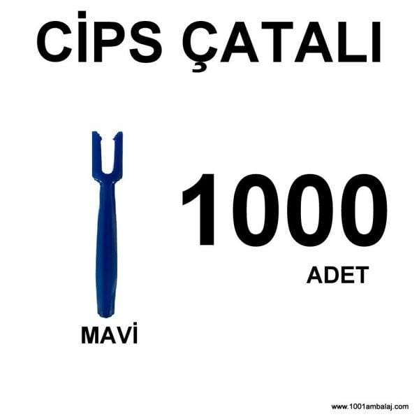 Cips Çatali 1000 Adet Mavi 1001 Ambalaj