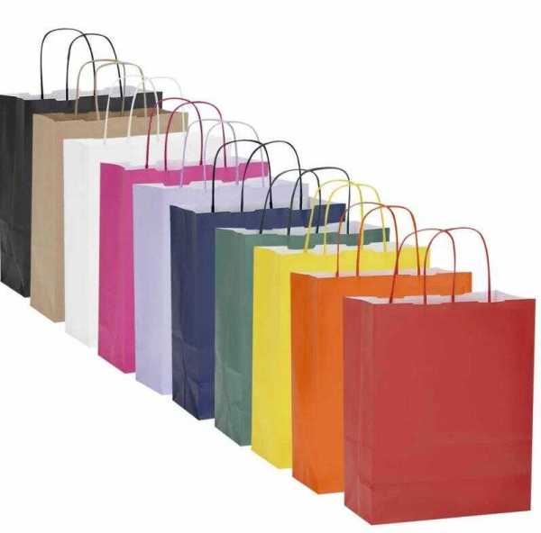 Kraft kağıt Çanta 19X8X24 Cm Kraft 100 Adet